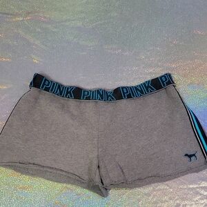 Y2k Vintage VS Pink Grey Cotton Blue Striped Shorty Shorts Sz:M